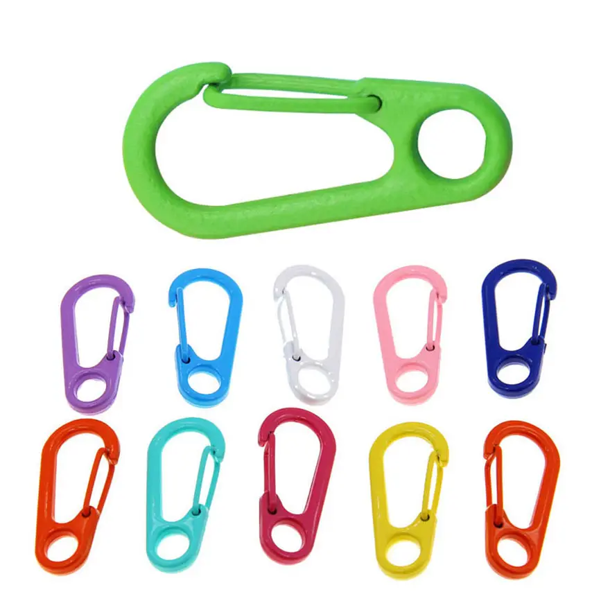 High Quality Swivel Spring Carabiner Eye Snap Hook Clips 14mm*31mm D Shape Metal Buckle Keychain Crafts Hardware Accessories