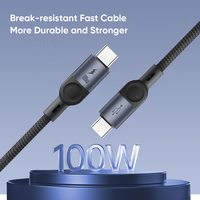 Cable USB-C de 100W para Carga Rápida PD, Cable de Datos USB 3.0 de 1m, Cables USB C de Cobre Puro para Teléfono, Tableta, Portátil, Kit de Cargador