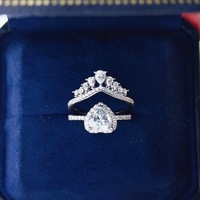 Ensemble de bagues empilables en moissanite pour femmes, argent S925, style européen de luxe léger, bijoux en gros