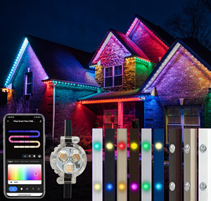 Luces LED de Píxeles RGB RGBW para Exteriores, Resistentes al Agua IP68, Permanentes, para Navidad y Fiestas, UL CUL DC 12V 24V - Product Image 1
