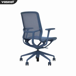 Silla de oficina de malla azul Premium, cómoda silla ejecutiva giratoria para visitantes, modelos de diseño moderno, muebles de oficina pequeños al por mayor - Product Image 4