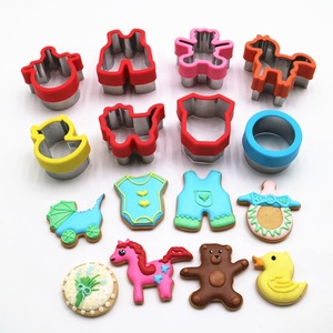 2023 thiết kế mới kim loại <span class=keywords><strong>Cookie</strong></span> khuôn Biscuit Báo Chí Cutter Set bé mục hình dạng - Product Image 2