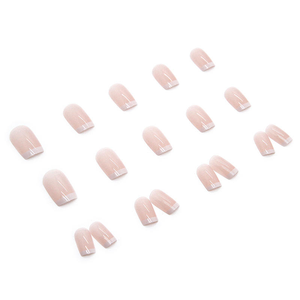 <span class=keywords><strong>Faux</strong></span> <span class=keywords><strong>ongles</strong></span> complets de qualité salon, pré-conçus, en ABS, forme ovale, couleur nude blanc cerise, style stiletto, papillon, réutilisables, 24 pièces - Product Image 4