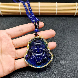 สร้อยคอประดับด้วยลูกปัดและ<span class=keywords><strong>เพชร</strong></span>สีฟ้าสุดสร้างสรรค์ดีไซน์ไม่เหมือนใครสร้อยคอพร้อมจี้ดอกกุหลาบรูปมังกรนางฟ้าและจิ้งจอกของขวัญสำหรับผู้หญิง - Product Image 3