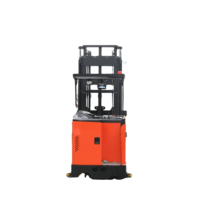 Chariot élévateur électrique à trois voies 1200kg 1600kg VNA, chariot élévateur sur plateforme avec tourneplateforme, levée 6000mm pour entrepôt à allées étroites