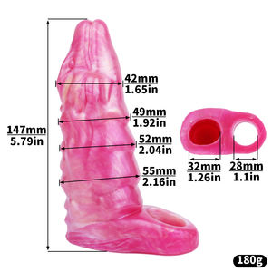 FRRKベゴニアシリコーンディルドシース拡大ファンタジーディルド男性のためのより良いセックスライフ大人のおもちゃを生成します - Product Image 6