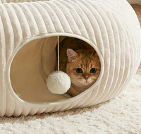 Tunnel pour chat pliable 2 en 1 avec 40 jouets interactifs pour chat, tube pour chat avec jouets pour chaton