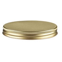 En stock, couvercle en aluminium 70-400 pour pot en verre à paroi droite de 8 oz, couvercle à vis en métal doré/argent/noir