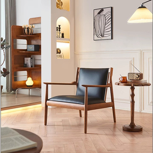 Chaise de salle à manger de loisirs en bois massif rétro chaise de canapé simple chaise de salon dossier de <span class=keywords><strong>fauteuil</strong></span> Japandi chaises de salon simples - Product Image 2