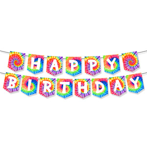 Vintage Hippie 1960s festa di compleanno decorazione bandiera alzando palloncino a nido d'ape Set all'ingrosso - Product Image 4