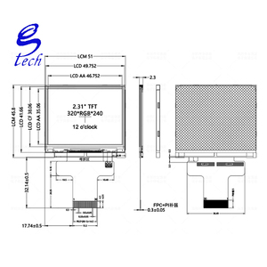 Panel LCD TFT de 2,31 Pulgadas, Controlador IC ILI9342, Resolución 320x240, Interfaz Paralela SPI, Pantalla a Color RGB - Product Image 3