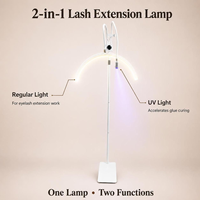 Lampe à ongles sur pied 2-en-1 avec logo personnalisé, lumière demi-lune UV LED à col de cygne pour techniciens de salon, vente en gros