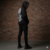 Sweat-shirt à capuche épais pour homme 2026, personnalisé avec un crâne en strass, fermeture éclair, tendance hip-hop, service OEM pour les influenceurs et les marques en ligne