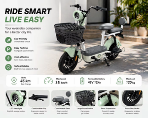 Bicicleta Eléctrica Urbana Compacta E Moto 350W, Doble Amortiguación, Asiento de Alta Elasticidad para Viajes Diarios - Product Image 1