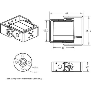 Moteur servo numérique Annimos 25 kg, engrenage entièrement métallique, couple élevé, avec supports de montage pour robot industriel - Product Image 5