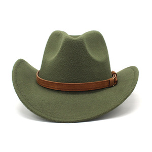 Sombrero de <span class=keywords><strong>Vaquero</strong></span> <span class=keywords><strong>Blanco</strong></span> de Fieltro de Pelo con Ala Ancha Estilo Occidental Australiano para Exteriores - Product Image 5
