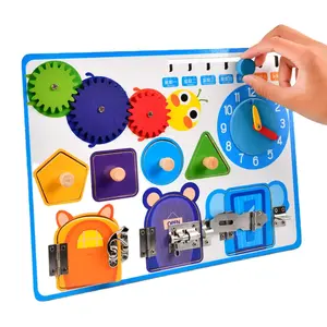 Mainan Kalender Anak, Kalender Kayu Anak-anak Papan Sibuk Pembuka Kunci Latihan Kognitif Pendidikan Dini