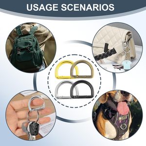 Clips de mosquetón metálicos con anillo en D de resorte de 1 pulgada para bolso, gancho para correa, llavero, soporte para llavero, cierre para placa de identificación de perro, llavero de paracord - Product Image 6