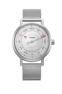 Reloj de pulsera creativo para hombre con brújula de aguja única, correa de malla y movimiento de cuarzo - Product Image 6