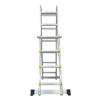 Fournisseur d'échelles télescopiques pliantes en aluminium multifonctionnelles modernes portables, marches en chevrons, 3 à 6 marches, hôpital, supermarché
