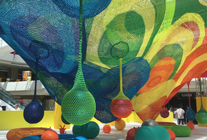 Aire de jeux intérieure pas chère pour enfants, aire de jeux en <span class=keywords><strong>crochet</strong></span> arc-en-ciel avec corde en nylon et structure en acier pour enfants - Product Image 5