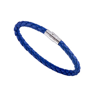 Braided PU Leather <b>Bracelet</b> Silver Clasp Unisex Classic Style - Product Image 2