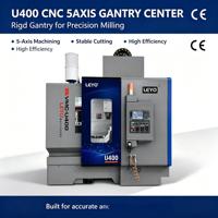 Centre d'usinage CNC à portique 5 axes Leyo U400, machine de fraisage de métaux, broche BT30, broche simple, changeur d'outils automatique, usage intensif
