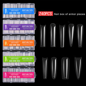 Juego de 240 <span class=keywords><strong>Uñas</strong></span> Acrílicas Francesas de Cobertura Completa, Estilo Stiletto, Patrón Cuadrado, <span class=keywords><strong>Uñas</strong></span> Artificiales de ABS <span class=keywords><strong>para</strong></span> Venta al por Mayor, <span class=keywords><strong>Uñas</strong></span> de Gel X - Product Image 2