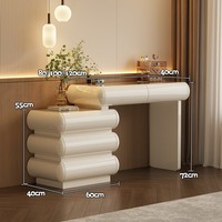 Table de toilette minimaliste en bois massif avec miroir intégré, table de chevet et commodes à tiroirs – Conception durable et écologique – Vente en gros OEM personnalisée