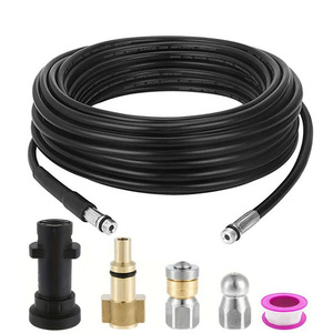 Kit de nettoyage de canalisations pour nettoyeur haute pression <span class=keywords><strong>Karcher</strong></span> & Lavor 1/4" NPT, 5800 PSI, avec 2 buses de nettoyage et 2 adaptateurs - Product Image 2