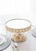Table à gâteau à illusion flottante - Socle en acrylique et or de qualité muséale pour centres de table de mariage