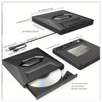 Multi Function All in One External DVD Optical Disc Driver 7 in 1 USB Type C USB3.0 Connect Fast Speed CD/DVD/USB/ Card Reader