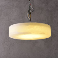 Lustre suspendu moderne haut de gamme en albâtre pour entrée de bureau, halogène dimmable 3500K blanc chaud, garantie 3 ans, éclairage