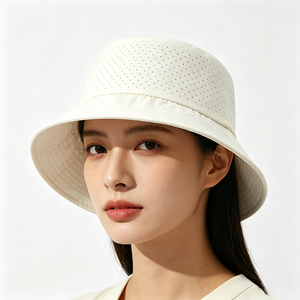 Breathable Perforated Unisex Bucket <b>Hat</b> UPF 50+ <b>Sun</b> Protection Lightweight Quick-Dry Canvas Fabric for Outdoor Hiking & Fishing - Product Image 1