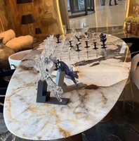 Tables de thé en marbre en forme spéciale, de luxe, de taille unique, bureau, table de jardin en marbre