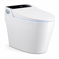 WC intelligent sans réservoir certifié CUPC CE, avec capteur de pied, chasse automatique, bidet intégré, siphon en S, pour projets hôteliers et résidentiels