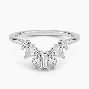 Elegant 925 Sterling <b>Silver</b> Moissanite Diamond Curve <b>Ring</b> <b>Band</b> for Women Wedding Anniversary Fine Jewelry - Product Image 1
