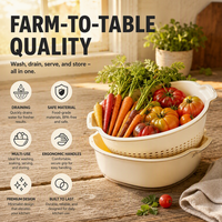 Cesta Manual para Lavar Frutas y Verduras con Asa, Utensilio de Cocina para el Hogar
