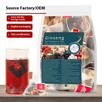 Tisane de Ginseng aux Dix Trésors Vital Bloom, Thé Herbal Brut en Sachet, Feuilles Entières de Qualité Supérieure, Thé Santé d'Anhui, 10g*20 sachets