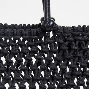 Bolso Tote Grande Personalizado para Mujer, Negro, de Ganchillo, para Playa, Fin de Semana, Primavera, Portátil, de Viaje - Product Image 3