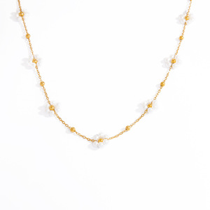 Collier Fleur de Perle Plaqué Or 18K en Acier Inoxydable avec Pendentif Cœur, Bijou Quotidien pour Femme - Product Image 5