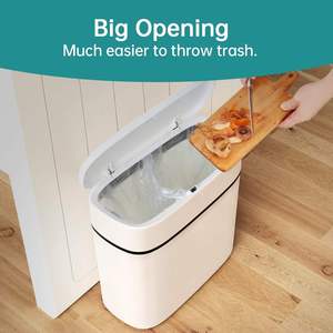 <span class=keywords><strong>Corbeille</strong></span> à papier électrique intelligente automatique pour toilettes domestiques avec couvercle, bac à papier toilette intégré, vente en gros - Product Image 5
