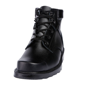 Men's Winter Snow <b>Boots</b> Black Leather Wool Lined Warm Mid-Heel Front Lace Up Waterproof Outdoor Shoes - Product Image 3