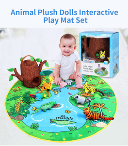 JOLLYBABY <span class=keywords><strong>Tapis</strong></span> ronds <span class=keywords><strong>d</strong></span>'activité pliants portables de 2cm <span class=keywords><strong>d</strong></span>'épaisseur, jouets de dessin animé lavables <span class=keywords><strong>pour</strong></span> enfants et bébés, logo personnalisé - Product Image 2