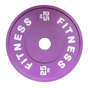 Placa de peso de hierro de goma colorida equipo de fitness 5kg 10kg 15kg 20kg 25kg para uso en gimnasio en casa de mujeres