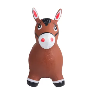 Jumping Horse Hopper Brown Horse Ride On Rubber Bouncing Animal Toys For Kids