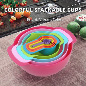 Juego de Tazas y Cucharas Medidoras Apilables de Plástico PP de Grado Alimenticio, Coloridas, 6 Piezas, <span class=keywords><strong>1</strong></span>/<span class=keywords><strong>4</strong></span> de <span class=keywords><strong>Taza</strong></span>, Utensilios de Cocina para Hornear - Product Image 2