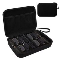 Étui de rangement pour lunettes de voyage en EVA rigide antichoc avec logo personnalisé, 6 emplacements, anti-poussière, résistant aux rayures