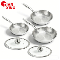 Poêle à frire TIANXING sans PFAS, triple couche de titane, en acier inoxydable et aluminium, ustensile de cuisson non toxique pour la cuisine quotidienne
