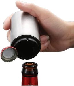 Vendita calda automatica in metallo in acciaio inossidabile apriscatole per birra premere coperchio per spingere verso il basso Soda e vino apriscatole Logo personalizzabile - Product Image 3